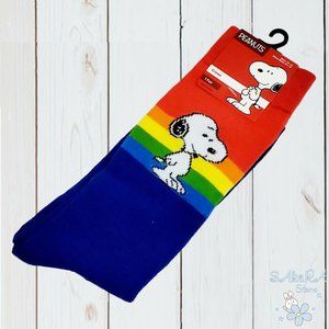 NWT PEANUTS SNOOPY RAINBOW WOMEN'S CREW SOCKS SIZE 10 - 13  SHOE SIZE 6.5 - 12